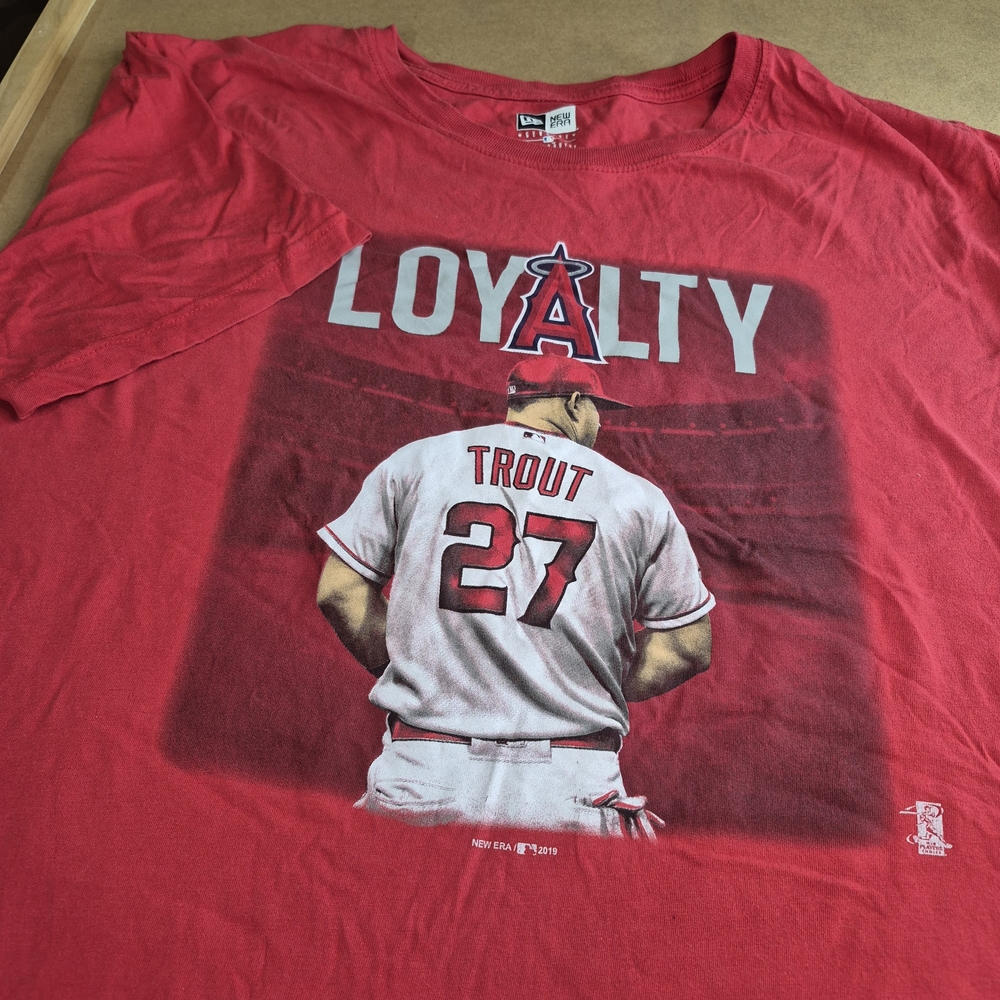 New Era Red Loyalty Angels Baseball Tee - Trout 27